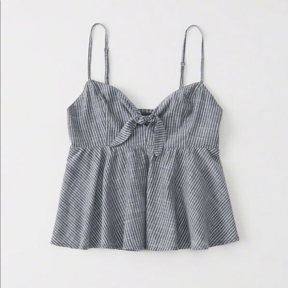 • Abercrombie & Fitch Striped Top Gray and White - Picture 4 of 5